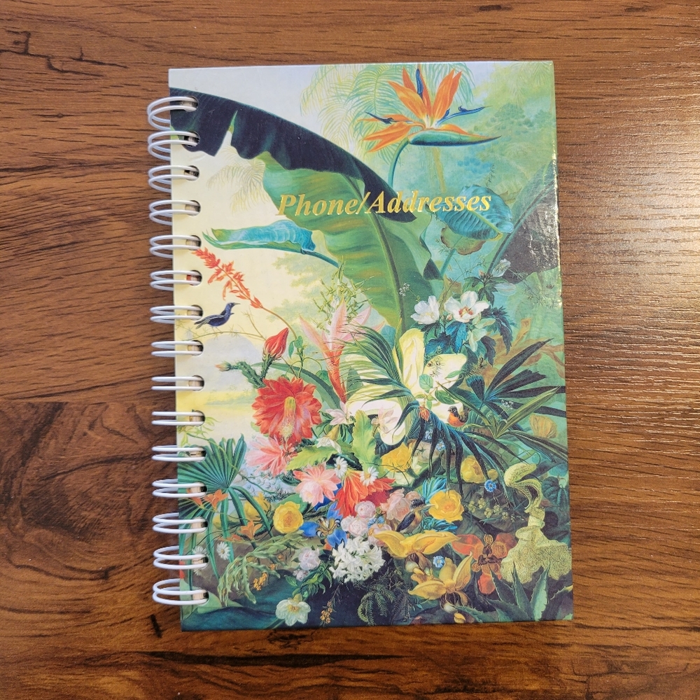 Address Book Brand New 5" x 8" Gorgeous Tropical Floral Design Birds Of Paradise